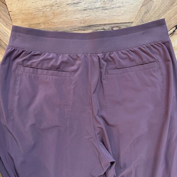 Athleta Brooklyn Heights High Rise Pleated Wide Leg Pant Purple Mauve -Size 12 - Picture 9 of 12